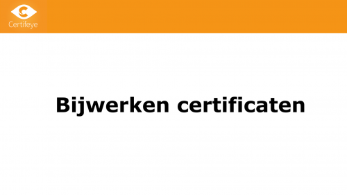 Certifeye Wallet - Bijwerken certificaten